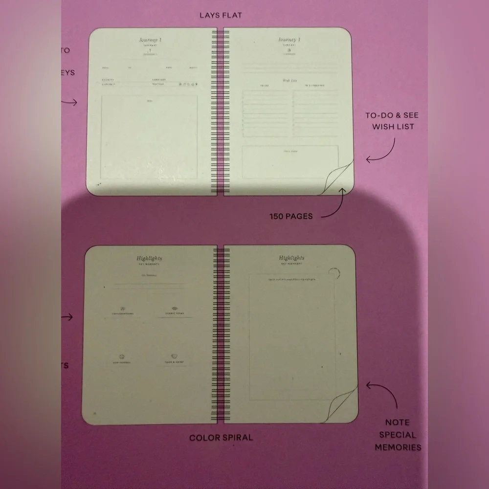NEW Papier Travel Journal My Adventures Journey 150 Pages Vacation Planner
